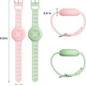 Compatible with Airtag Bracelet for Kids Waterproof Air tag Holder for Kids, Adjustable Soft Silicone Full Coverage Design, Lightweight GPS Tracker Holder Compatible with Apple Air Tag Band for Child