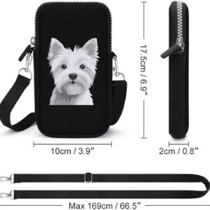 West Highland Terrier Dog Puppy Phone Bag Waterproof Crossbody Bags Purse Mini Smartphone Wallet Cellphone Handbag