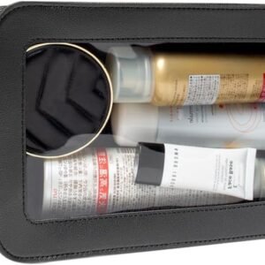 Clear Makeup Bag, Black Travel Makeup Pouch Toiletry Bag for Women Waterproof Small Cosmetic Bag Case Small Make Up Bag with Zipper Car Organizer Car Essentials for Women Men