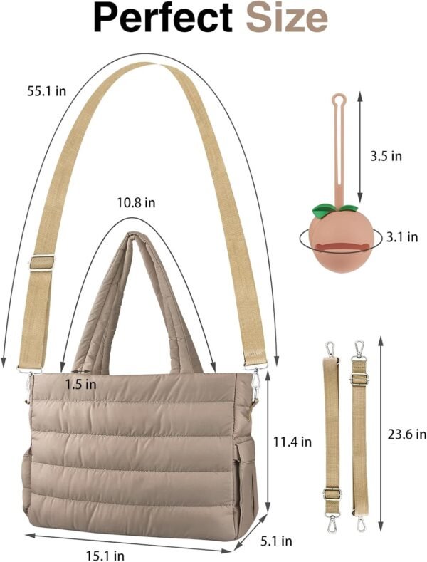 Diaper Bag Tote, Baby Diaper Tote Bags Crossbody Hospital Bag Travel Large Mommy Bag, with Silicone Pacifier Case - Image 6
