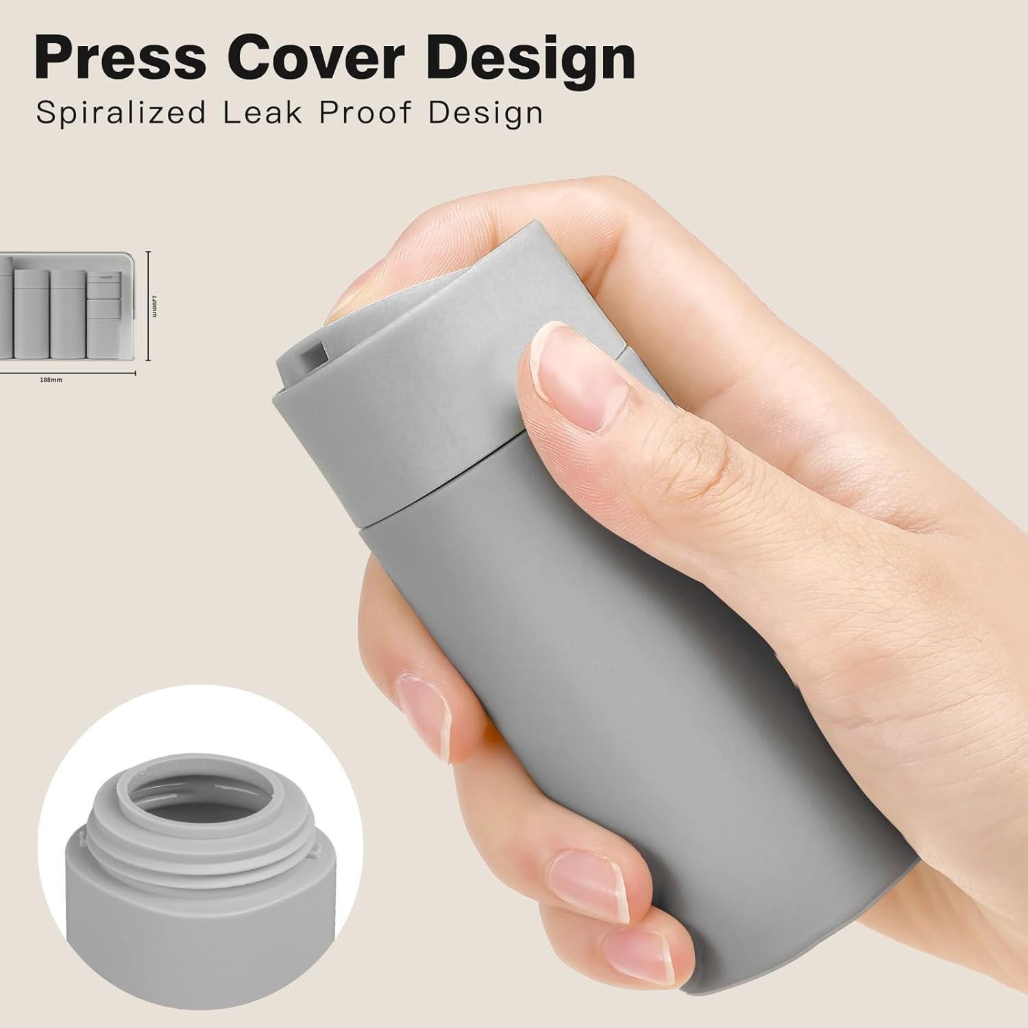 Travel Bottles for Toiletries, 5 Pack Travel Size Containers, TSA Approved Leak Proof Refillable Portable Travel Toiletry Bottles Set with Clear Toiletry Bag for Shampoo Conditioner, Lotion - Image 2