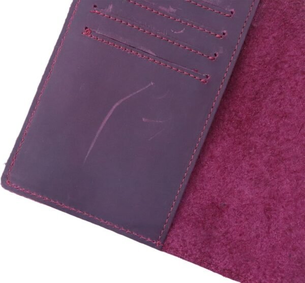 RFID Blocking Passport Holder Travel Wallet Genuine Leather Passport Case Cover Travel Document Organizer (Retro Red) - Image 6