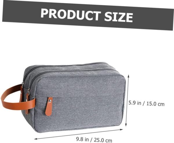 Travel Toiletries Bag for Men Portable Wash Bag with Multiple Pockets Compact Design for Easy Access and Organization for Travel Essentials Gray - Image 9