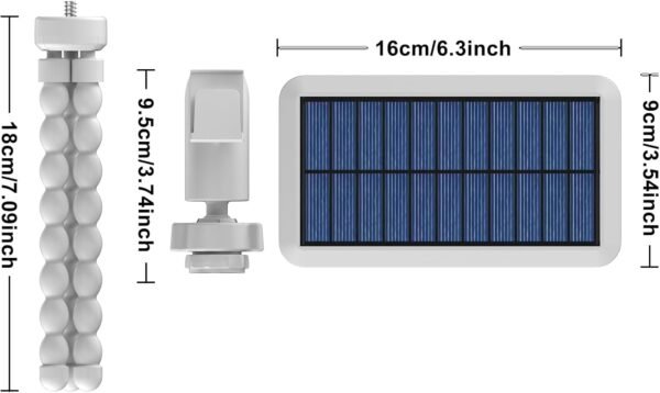 Tryme Solar Lights Outdoor with Motion Sensor, USB & Solar Powered, Adjustable Angle, 3 Modes, Octopus Stand, IP65 Waterproof Fence Lights for Garden, Gate (2 Pack) - Image 8