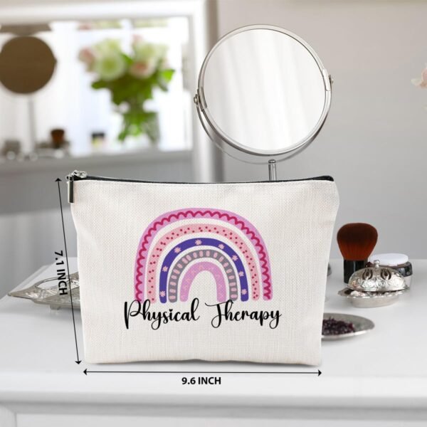 Rainbow Physical Therapy Makeup Bag, Physical Therapy Gifts Cosmetic Bag, Physical Therapist Gifts Thank You Gifts for Women Teacher, Occupational Therapy Gifts Christmas Birthday Gifts Toiletry Bag - Image 2