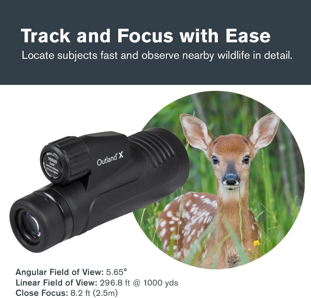 Celestron – Outland X 10x50 Monocular – Includes Smartphone Adapter – Large 50mm Objective Lens – Multi-Coated Optics – BaK-4 Prism –Waterproof & Fogproof – Tripod Adaptable – Belt Case Included - Image 5