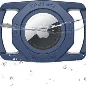 SANKALA Airtag Dog Collar Holder, [1 Pack] Waterproof Airtag Case for Dog Collar, TPU & Silicone Full Body Covered Anti-Lost Apple Air Tag Collar Holder Protective Airtag Case for Pet Collar, Blue