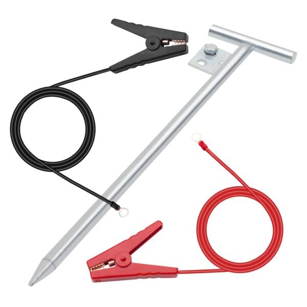 Electric Fence Wire - Grounding Rod for Solar Powered Energizers, Alligator Clip Lead Wire for Electric Fence Chargers, Ideal for Generator Use