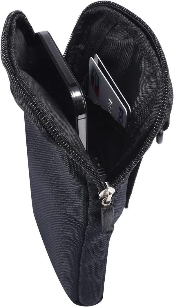 Cell Phone Belt Clip Holster for Men, Crossbody Phone Sling Bags Black, Waterproof Cell Phone Belt Holder Smartphone Carry Case with Belt Loop with Shoulder Strap Messenger Bag Bumbag Protector Wallet - Image 4