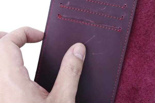 RFID Blocking Passport Holder Travel Wallet Genuine Leather Passport Case Cover Travel Document Organizer (Retro Red) - Image 7