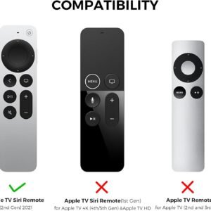 AhaStyle Case Compatible with 2022 Apple TV 4K HD Siri Remote 3rd Generation [AirTag Holder Built in] All Around Cover Apple TV Remote/Siri Remote (2nd) and AirTag (Glow Blue)