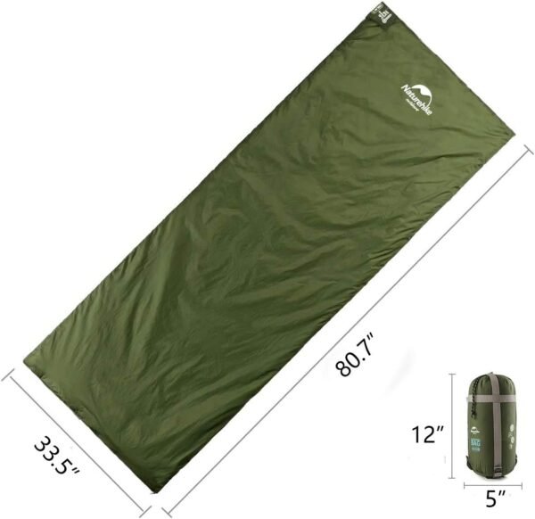 Naturehike Lightweight Compact Sleeping Bag, Envelope Ultralight Backpacking Sleeping Bag Portable, Waterproof, Comfort with Compression Sack for 3 Seasons Camping, Traveling, Hiking - Image 6