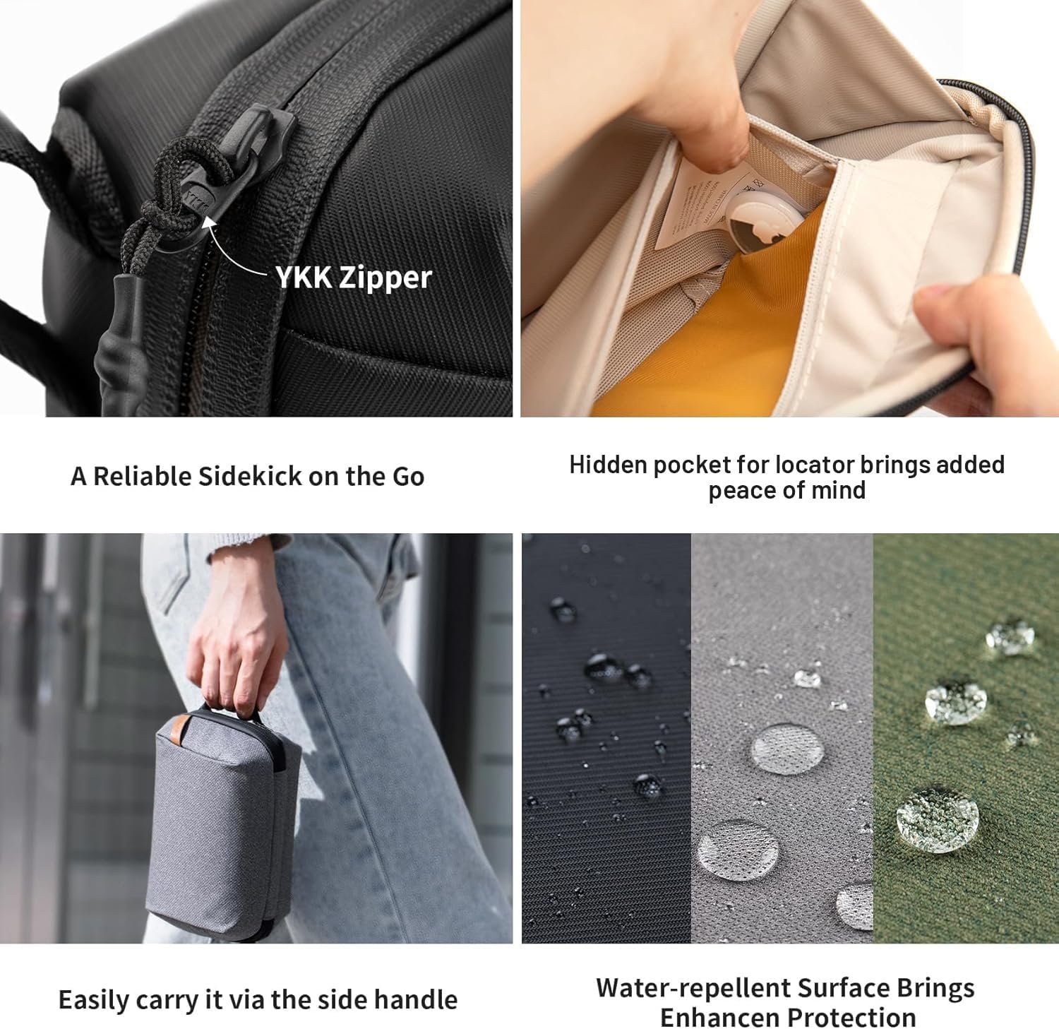 PGYTECH Travel Tech Organizer, Waterproof Tech Pouch, Electronics Accessories Organizer Travel Carrying Case, Organizer Bag for Cord, Phone Batteries, Charger,Photography SD Card, Green - Image 4