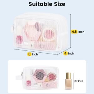 Vorspack Small Travel Toiletry Bag – Translucent Toiletry Bag for Women Hanging Toiletries Bag for Men Water Resistant Doop Kit Travel Bag for Toiletries Accessories – White