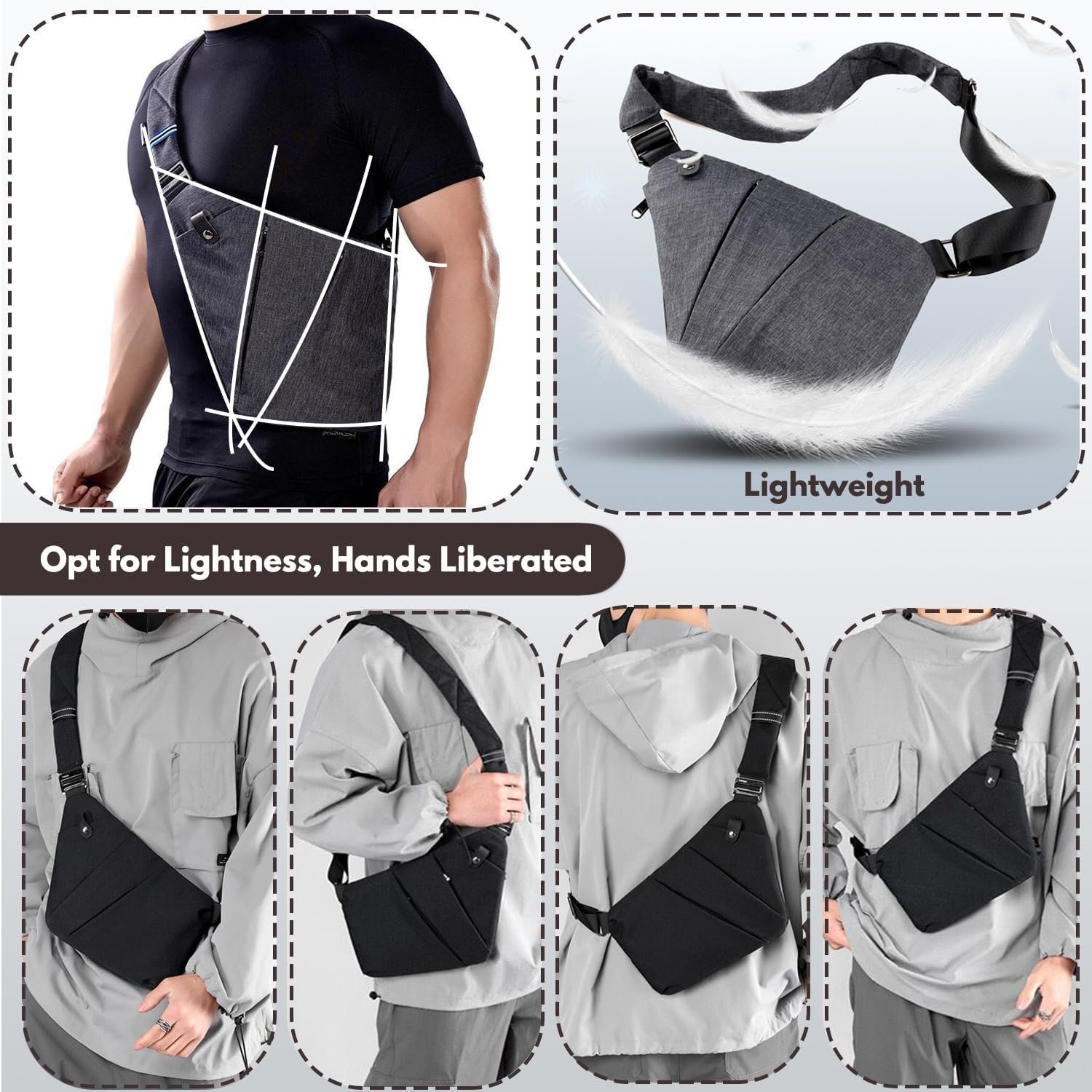 Anti Theft Travel Bag,Anti Theft Crossbody Bag, Sling Bag Travel Crossbody Bag for Women Men - Image 5