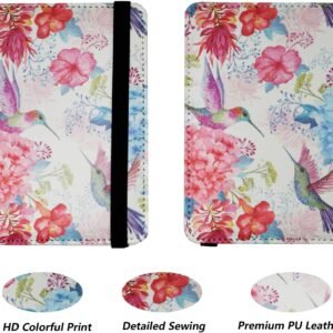 Watercolor Hummingbirds Passport and Vaccine Card Holder Combo Travel Passport Cover Case for Mens Womens Leather Passport Wallet