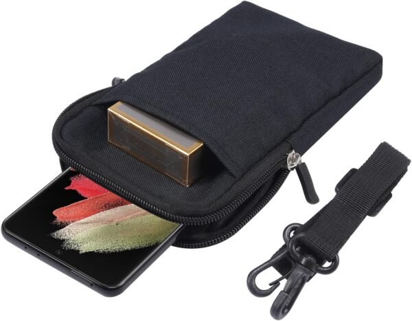 Cell Phone Belt Clip Holster for Men, Crossbody Phone Sling Bags Black, Waterproof Cell Phone Belt Holder Smartphone Carry Case with Belt Loop with Shoulder Strap Messenger Bag Bumbag Protector Wallet - Image 6