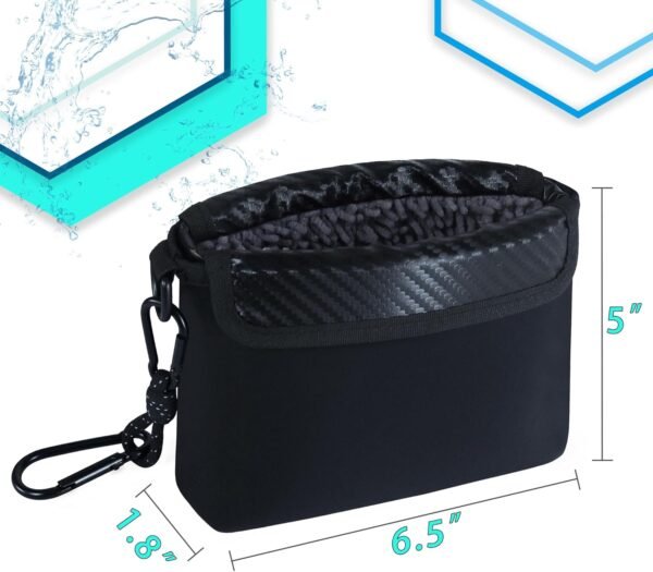 Golf Club Ball Cleaning Bag,Portable Waterproof Golf Club & Ball Cleaning Bag with Detachable Clip,Quick Dirt & Grass Removal, Compact Design for Golfers - Image 4