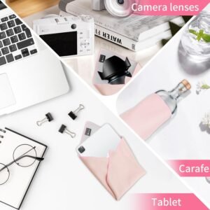 DUcare Self Adhesive Magic Makeup Bag, Portable Protective Cosmetic Pouch, Camera Lens Wrap Travel Organizer for Beauty Essentials, Gifts & Daily Use (Pink 13.5 Inch)