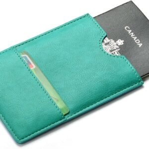 XEYOU Passport Holder Cover – Ultra Slim Premium Vegan Leather Travel Wallet Case Cover (Green)