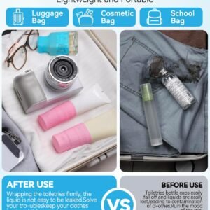 16 Pack Silicone Bottle Cover,Travel Essential for Women Men,Cruise Ship Essentials 2025,Beach Vacation Essentials,Travel Size Toiletries,Airplane Travels Accessories Elastic Sleeves for Leak Proofing