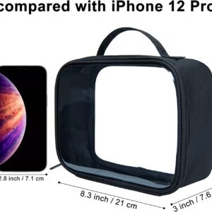 ANRUI TSA Approved Toiletry Bag With Handle Strap, Clear Travel Liquids Toiletries & Cosmetics Organizer Carry-On Luggage for Women and Men Black 3 Pack (Same Size)