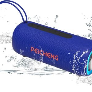 Bluetooth Speaker, Portable Wireless Clear Loud Stereo Sound IPX5 Waterproof with RGB Lights BT5.3 Long Playtime TWS Pairing,for Home Party Outdoor Beach,Great Gift Choice (Blue)
