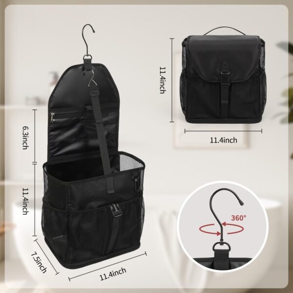 Ethereal Hanging Mesh Shower Caddy Portable for College Dorm Room Essentials, Large Capacity Shower Bag for Guys/Girls, for Beach, Swimming, Gym - Image 6