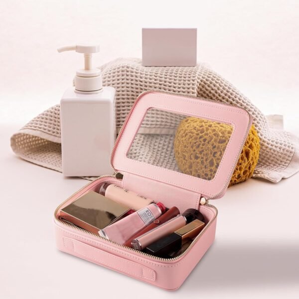 Aveniee Clear Makeup Bag Organizer, Travel Toiletry Bag for Women, Waterproof Cosmetic Pouch with Zippers,Car Accessories Organizers and Storage Case,Pink - Image 7
