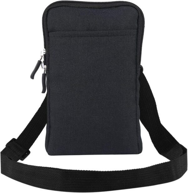 Cell Phone Belt Clip Holster for Men, Crossbody Phone Sling Bags Black, Waterproof Cell Phone Belt Holder Smartphone Carry Case with Belt Loop with Shoulder Strap Messenger Bag Bumbag Protector Wallet - Image 3