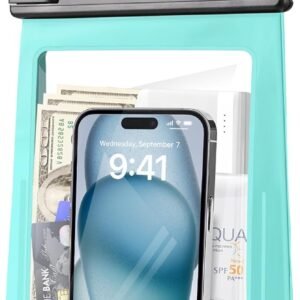 Waterproof Phone Pouch for iPhone 16 15 14 11 Pro Max & Galaxy S24 S21 – Floating Large Capacity Dry Bag Stores Sunscreen, Sunglasses – Oversized Waterproof Bag for Beach, Swimming, Kayaking