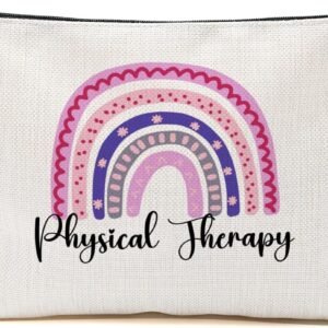 Rainbow Physical Therapy Makeup Bag, Physical Therapy Gifts Cosmetic Bag, Physical Therapist Gifts Thank You Gifts for Women Teacher, Occupational Therapy Gifts Christmas Birthday Gifts Toiletry Bag