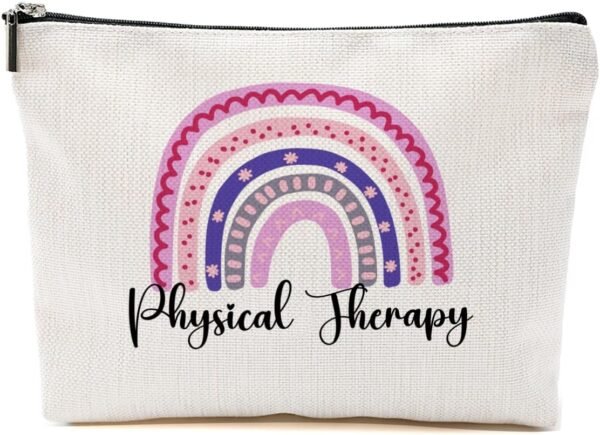 Rainbow Physical Therapy Makeup Bag, Physical Therapy Gifts Cosmetic Bag, Physical Therapist Gifts Thank You Gifts for Women Teacher, Occupational Therapy Gifts Christmas Birthday Gifts Toiletry Bag