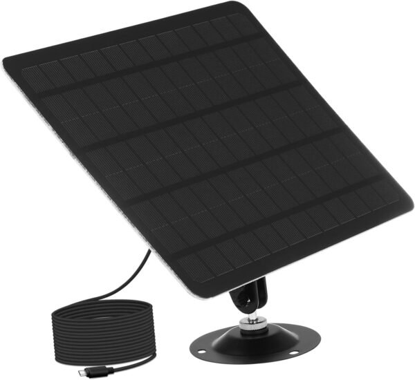 Monocrystalline Solar Panel Module for Security Cameras Outdoor Wall Mount Portable Lightweight Solar Charger with Continuous Micro USB Charging Compatible - Image 4