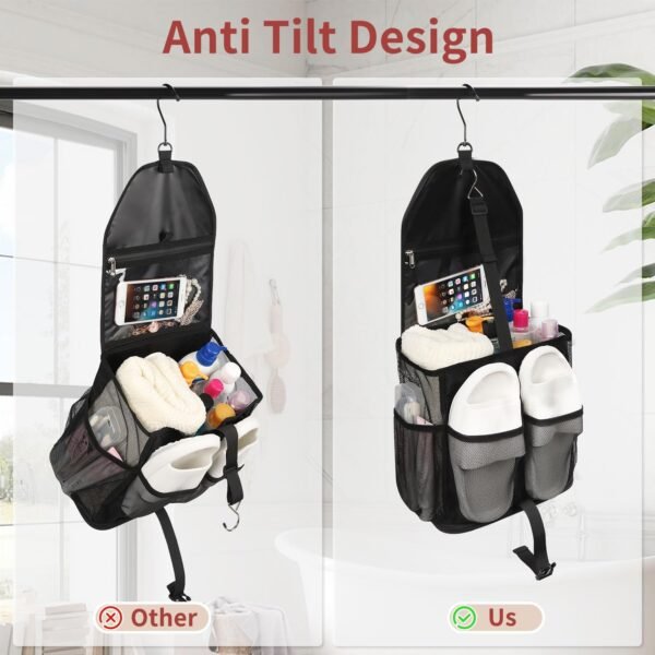 Ethereal Hanging Mesh Shower Caddy Portable for College Dorm Room Essentials, Large Capacity Shower Bag for Guys/Girls, for Beach, Swimming, Gym - Image 2
