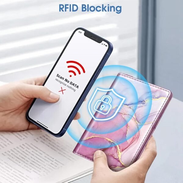 Fintie Passport Holder with Airtag Holder, Slim Travel Wallet RFID Blocking Passport Cover Protector Essentials with Credit Card Slots for Women/Men - Image 6