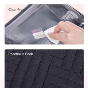 BAGSMART TSA Approved Toiletry Bag, 3 Pack Clear Makeup Cosmetic Bag Organizer, Quart Size Travel Bag for Toiletries, Carry-on Travel Accessories Essentials – Black