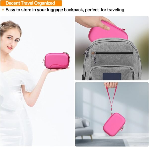 Elonbo Carrying Case for KODAK Step Instant Smartphone Photo Printer, Portable Mini Color Wireless Mobile Print Digital Camera Hard Travel Bag, Picture Printer Storage Holder, Pink+Pink - Image 6