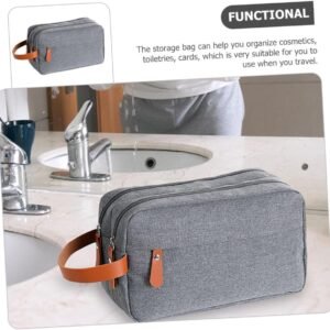 Travel Toiletries Bag for Men Portable Wash Bag with Multiple Pockets Compact Design for Easy Access and Organization for Travel Essentials Gray