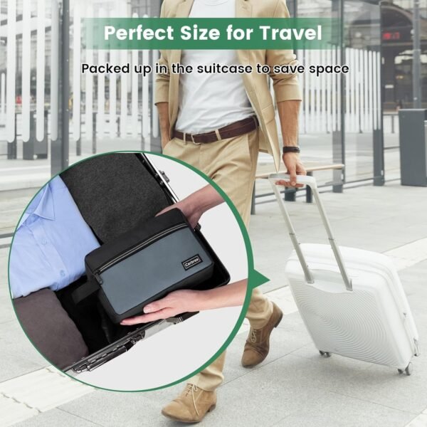 Travel Toiletry Bag - Small Toiletry Bag for Men Skincare Bag Doop Kit for Toiletries Accessories Gifts - Black - Image 7