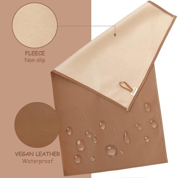 Owlowla Baby Diaper Changing Pad Portable Changing Mat Travel Changing Pad Liner for Baby and Small Toddler(Beige&Brown) - Image 2