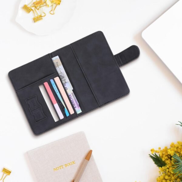Passport Holder for Travel Essentials, Passport Wallet Cover Case for Men Women PU Leather Pass-port Book Holder for Family Cruise Ship Accessories Vacation Travel Must Haves, Black - Image 5