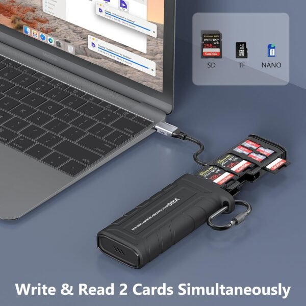 VRIG High-Speed SD Card Reader USB 3.1 Type-C SD/TF Card Carrying Case Holder for Cameras, Smartphones, Drones, Action Cameras - Image 4