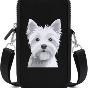 West Highland Terrier Dog Puppy Phone Bag Waterproof Crossbody Bags Purse Mini Smartphone Wallet Cellphone Handbag