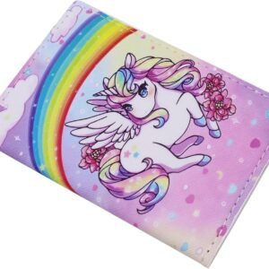 ZGMYC Cute Unicorn Passport Holder Cartoon PU Leather Travel Passport Cover Card Case Wallet for Kids Girls Women