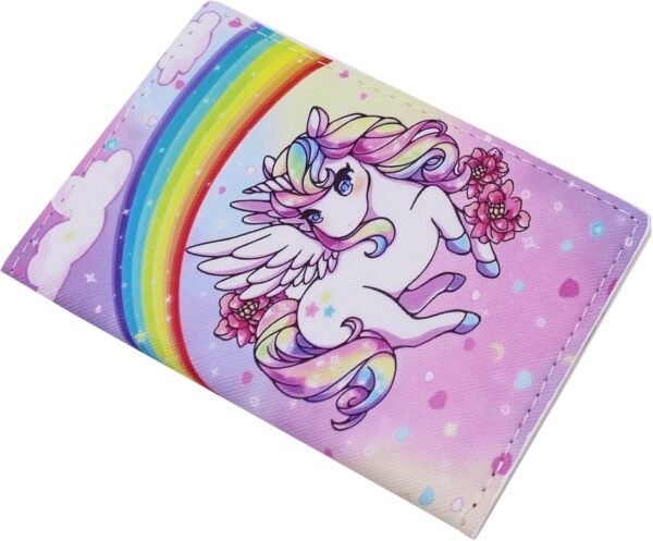 ZGMYC Cute Unicorn Passport Holder Cartoon PU Leather Travel Passport Cover Card Case Wallet for Kids Girls Women - Image 2