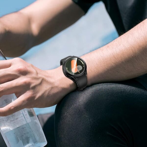 Goton [2 in 1] Waterproof Case for Samsung Galaxy Watch 7 6 5 4 FE 44mm 40mm, 360° Protective Hard PC Front & Back Bumper with Tempered Glass Screen Protector for Galaxy Watch Cover 7 40mm Black - Image 9