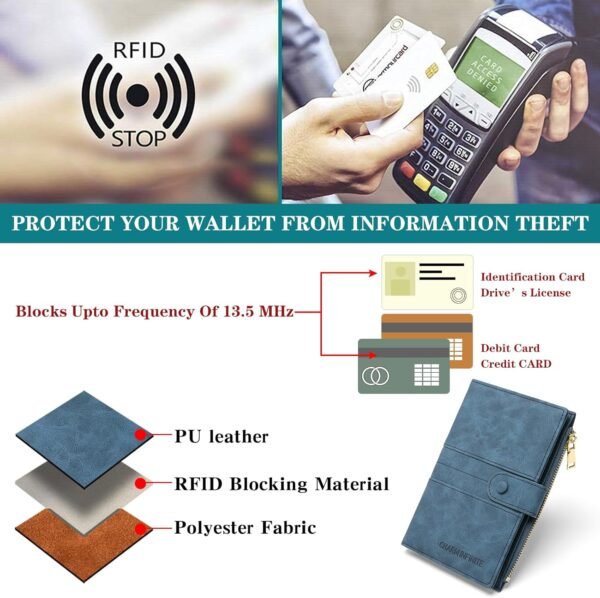 RFID Blocking Leather Passport Wallet Cover Case with Pen and Card Slots Travel Wallet for Women/Men Travel Must Haves Accessories - Image 6