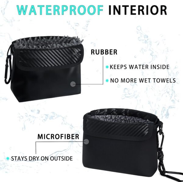 Golf Club Ball Cleaning Bag,Portable Waterproof Golf Club & Ball Cleaning Bag with Detachable Clip,Quick Dirt & Grass Removal, Compact Design for Golfers - Image 5