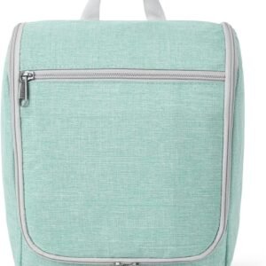Della Gao Hanging Toiletry Bag for Men and Women, Portable Travel Makeup Bag Cosmetic Bag Toiletries Organizer, Bathroom Bag, Water Resistant Nylon – Green